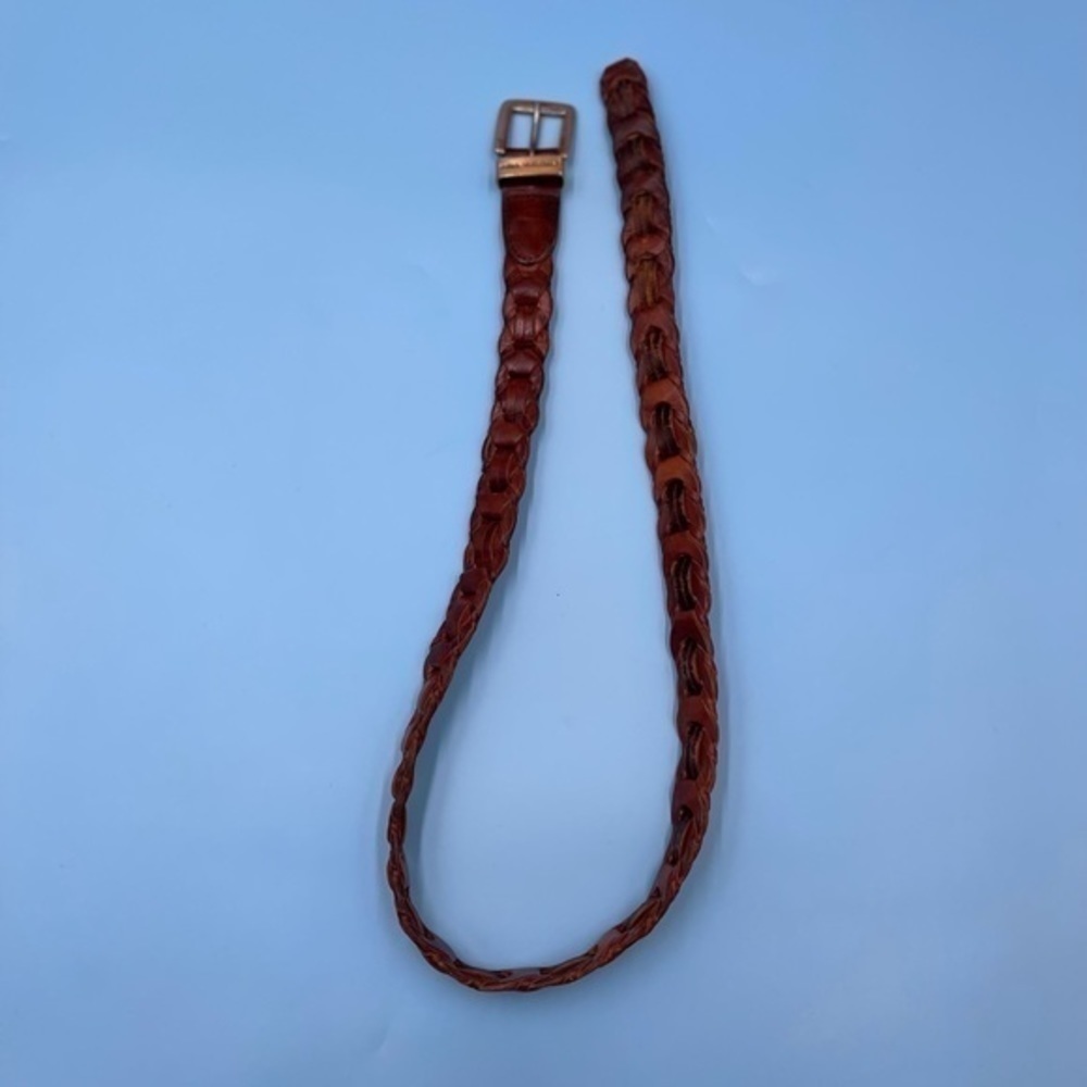 Vintage Gloria Vanderbilt Genuine Leather Braided Belt - Picture 2 of 5